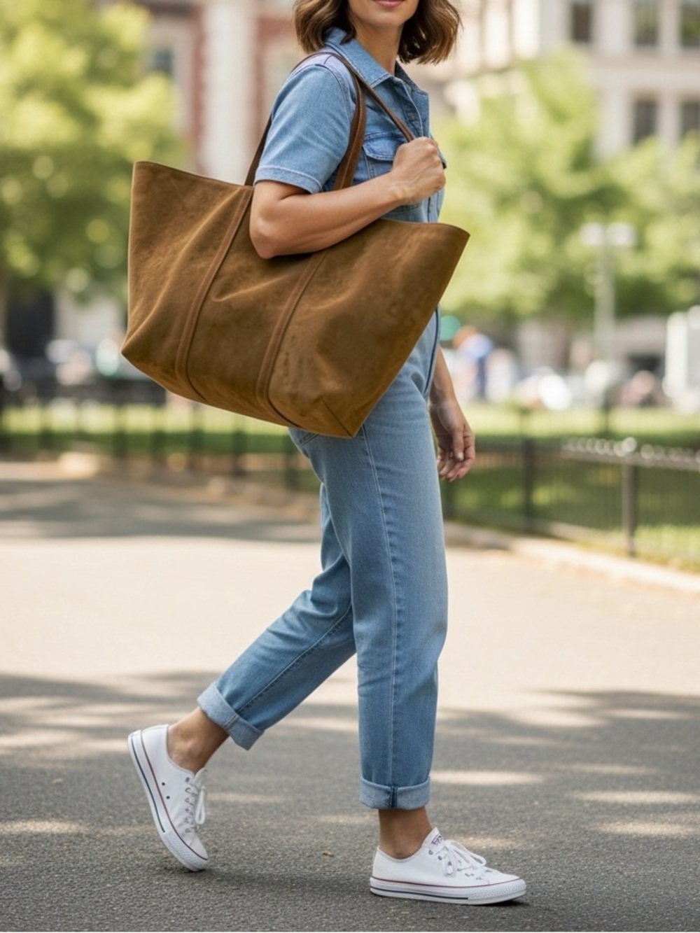 ZARA MAXI Suede Leather Tote - Picture 16 of 16
